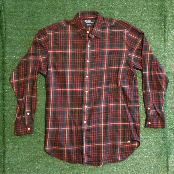 POLO BY RALPH LAUREN MARLOWE VINTAGE BUTTON UP PLAID SHIRT RED BLACK MENS SZ M - Picture 6 of 6
